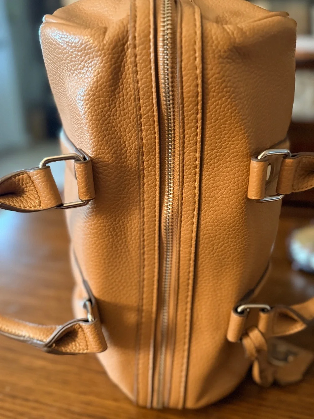 Steve Madden Tan Pebbled Leather Satchel Handbag -